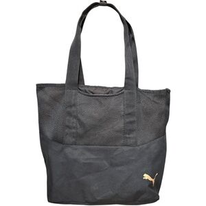 bag tote PUMA vintage black nylon gold logo mesh athleisure vegan gorpcore